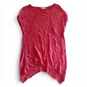 (SOLD) Eileen Fisher Linen Blend Top Asymmetrical Knit Tunic Sleeveless Shirt